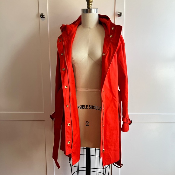 J. Crew Matinee Trench Coat - SIZE 0/MODERN RED - Picture 7 of 14